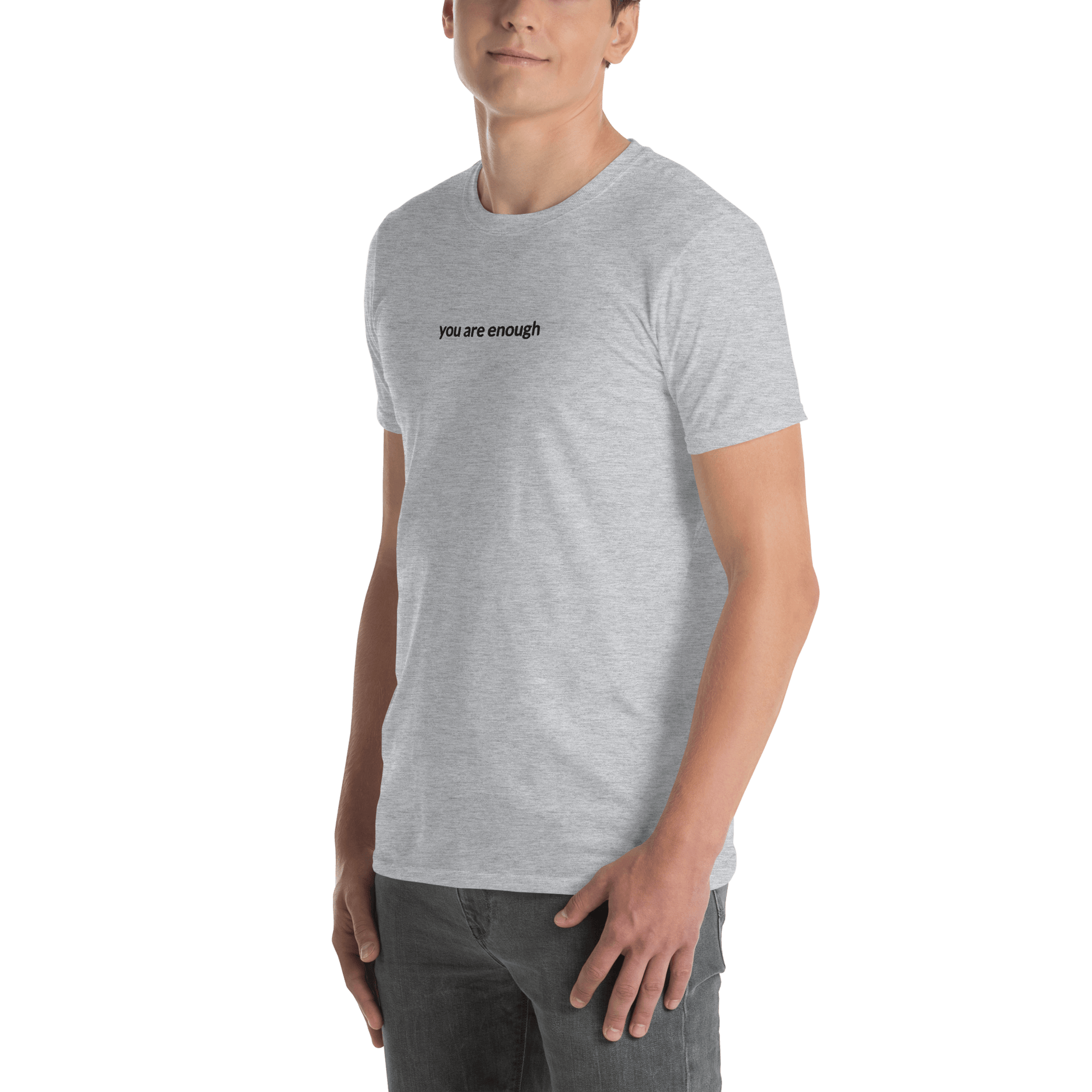 You Are Enough Tee - Black Embroidered Mantra
