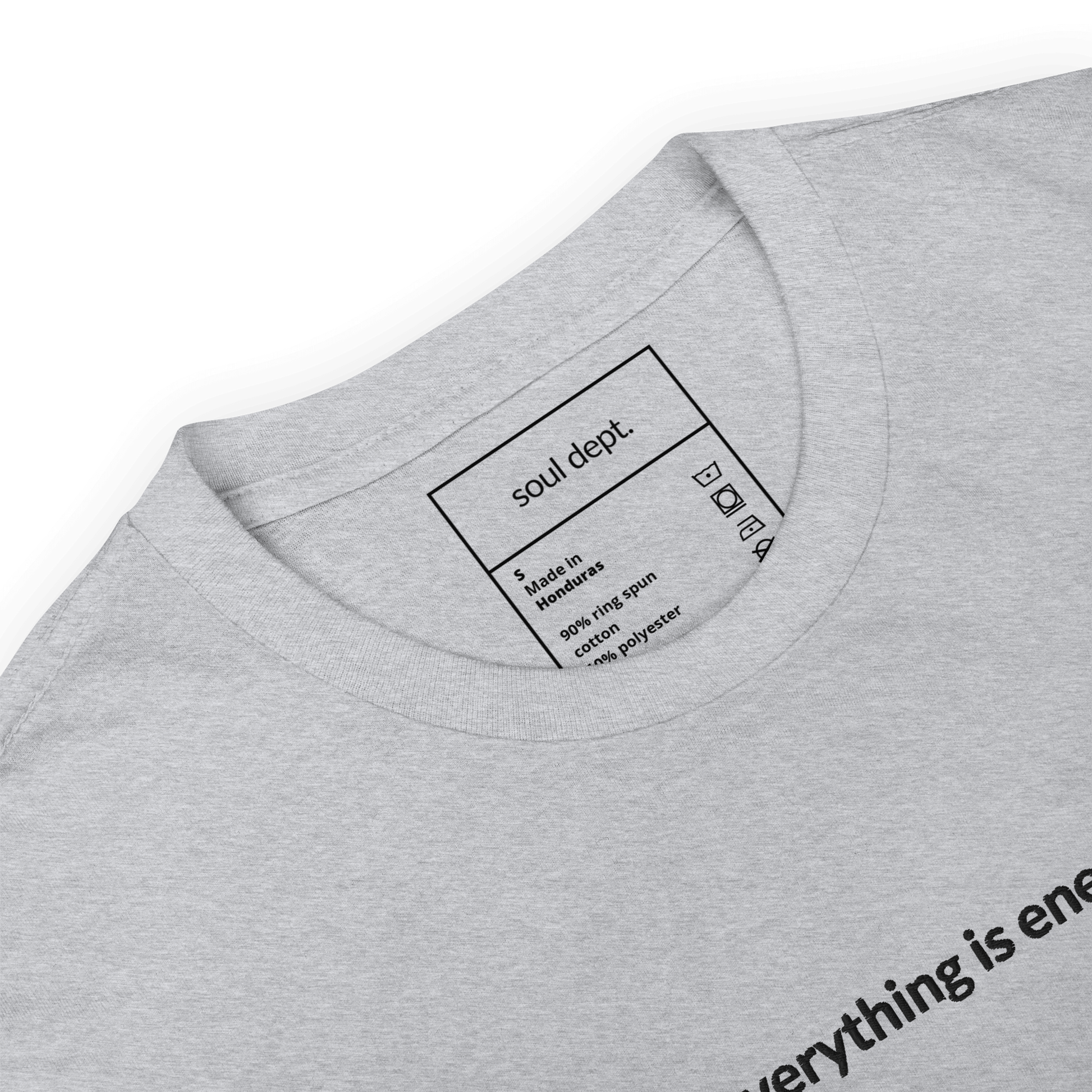 Everything is Energy Tee - Black Embroidered Mantra