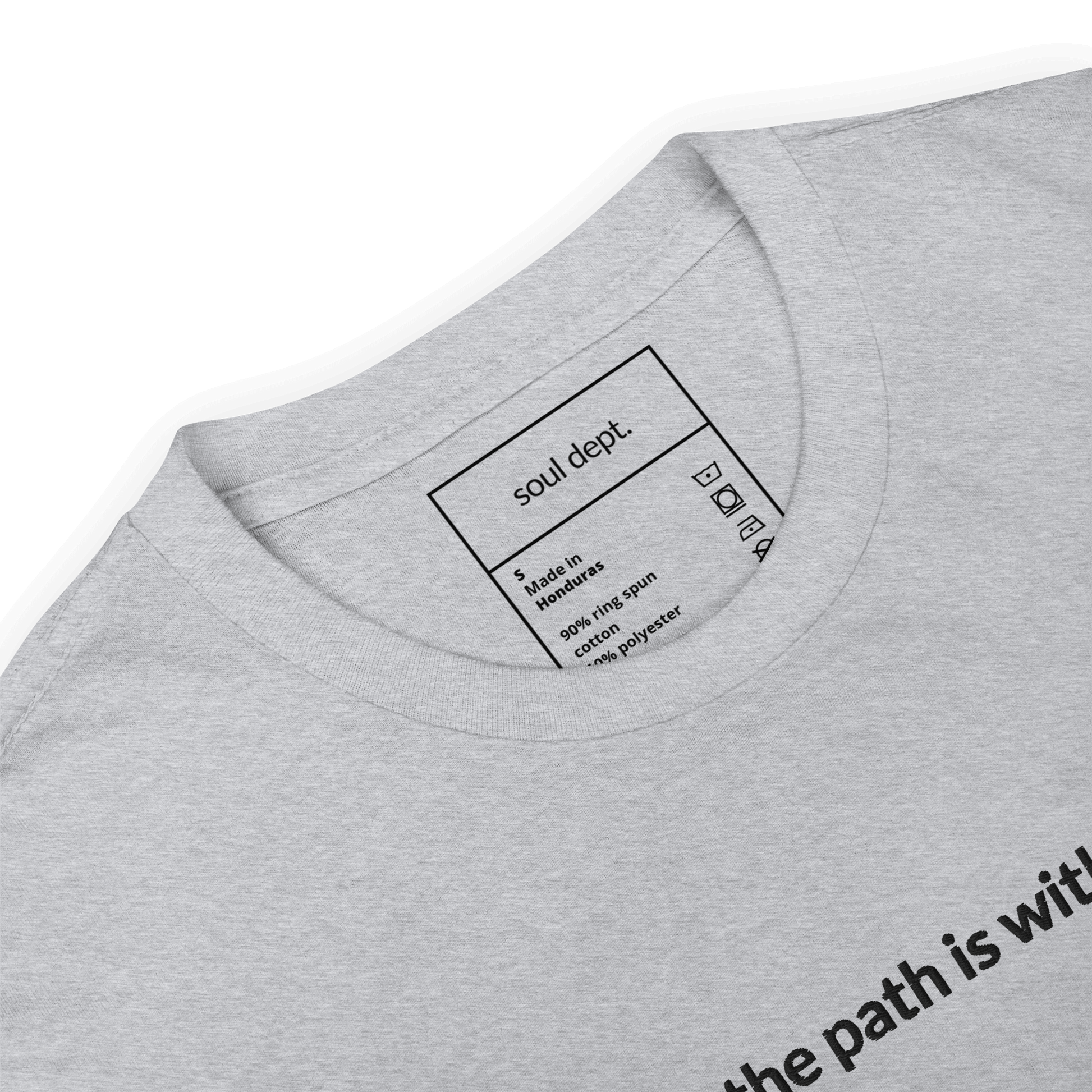 The Path is Within Tee - Black Embroidered Mantra