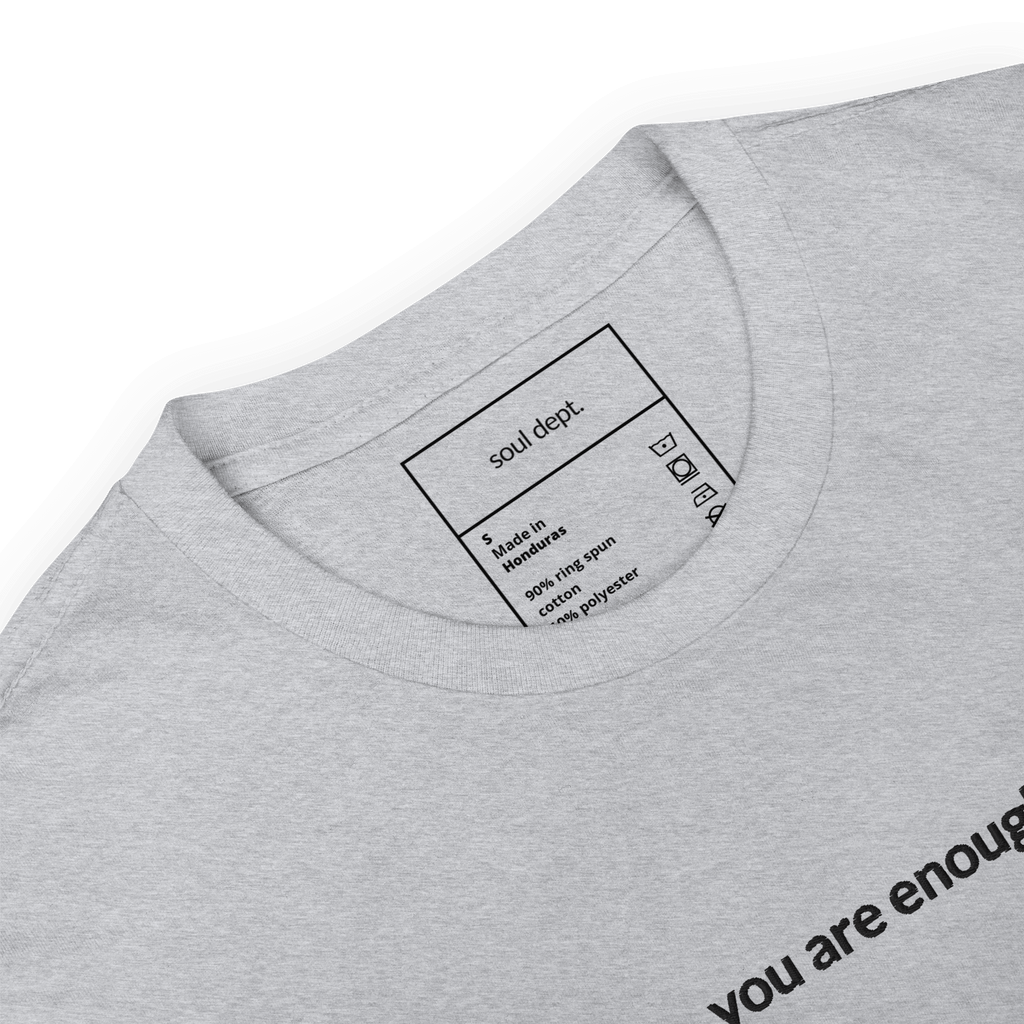 You Are Enough Tee - Black Embroidered Mantra