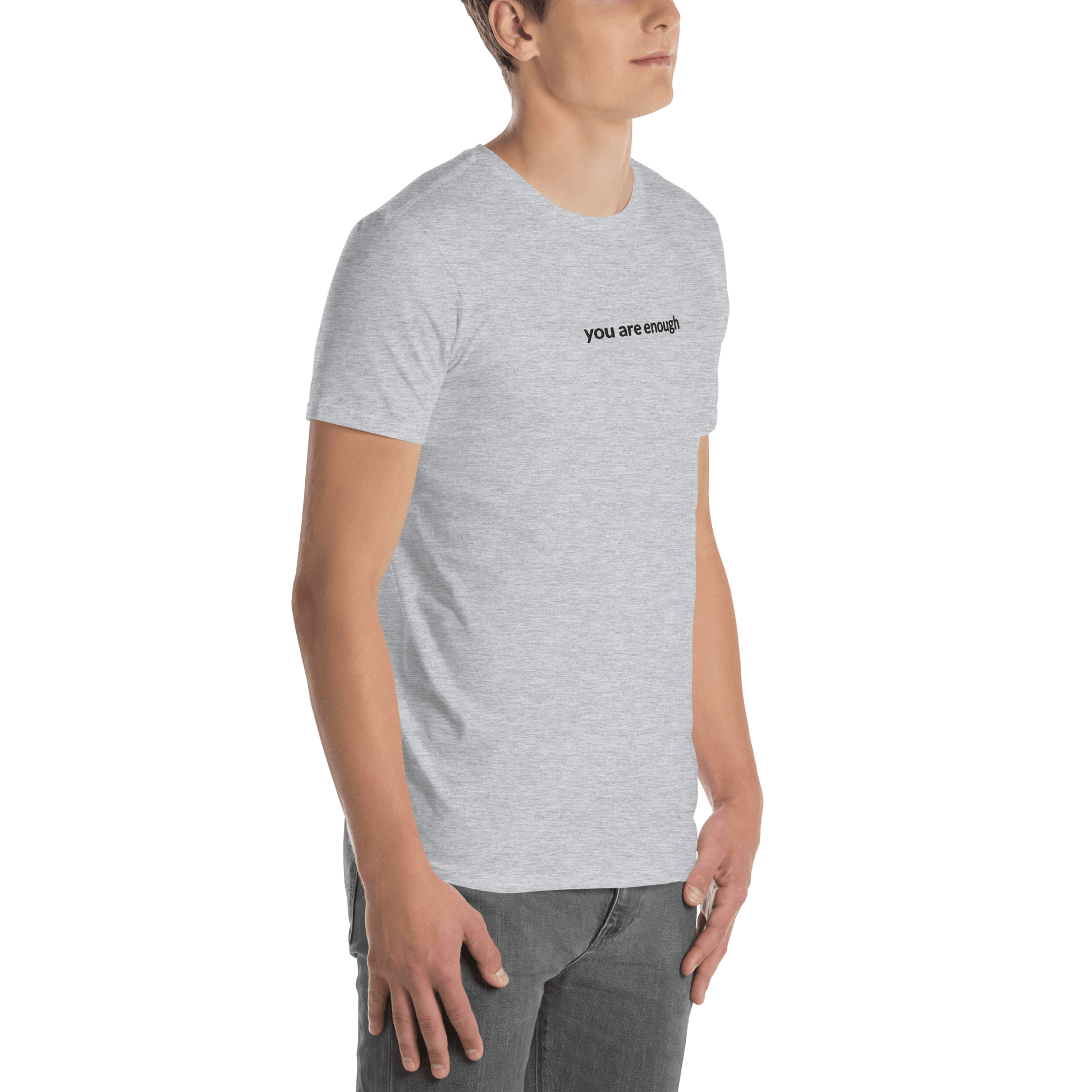 You Are Enough Tee - Black Embroidered Mantra