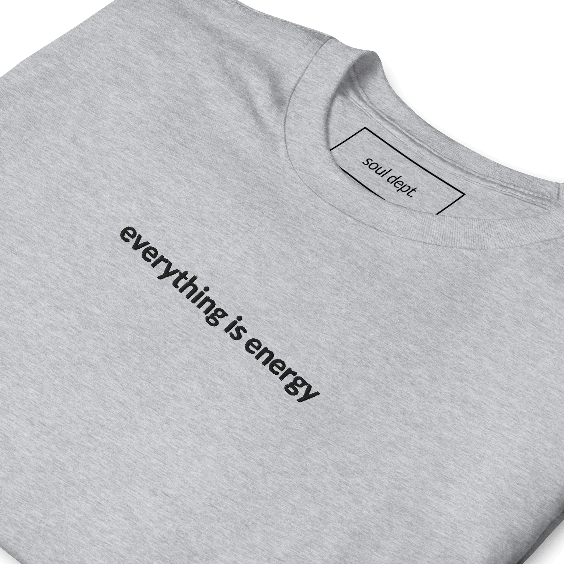 Everything is Energy Tee - Black Embroidered Mantra