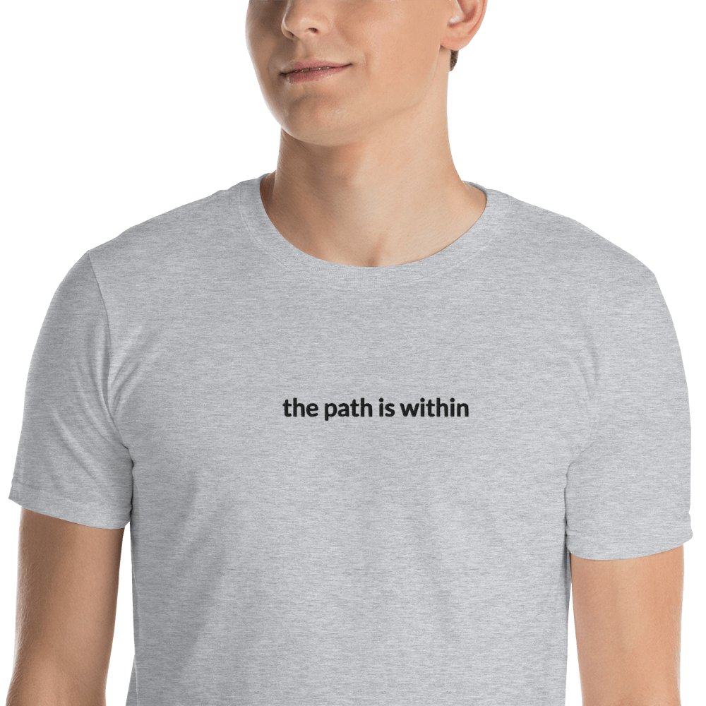 The Path is Within Tee - Black Embroidered Mantra