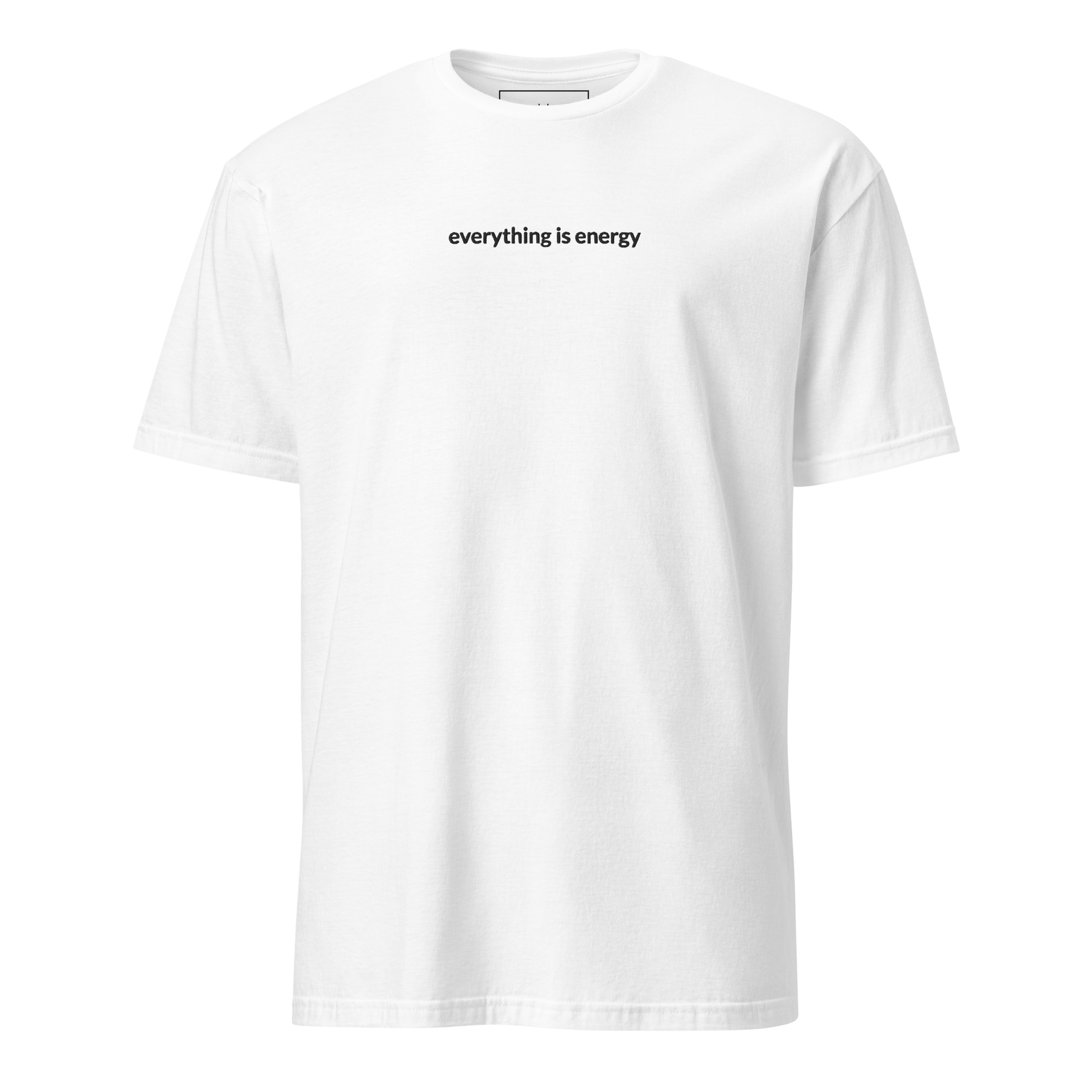 Everything is Energy Tee - Black Embroidered Mantra