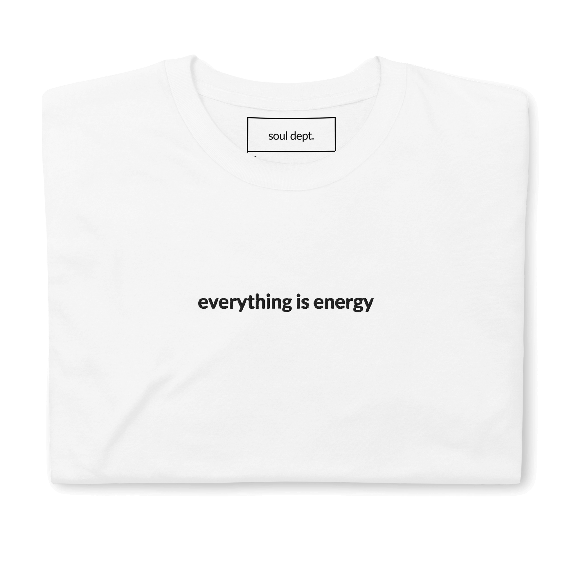Everything is Energy Tee - Black Embroidered Mantra