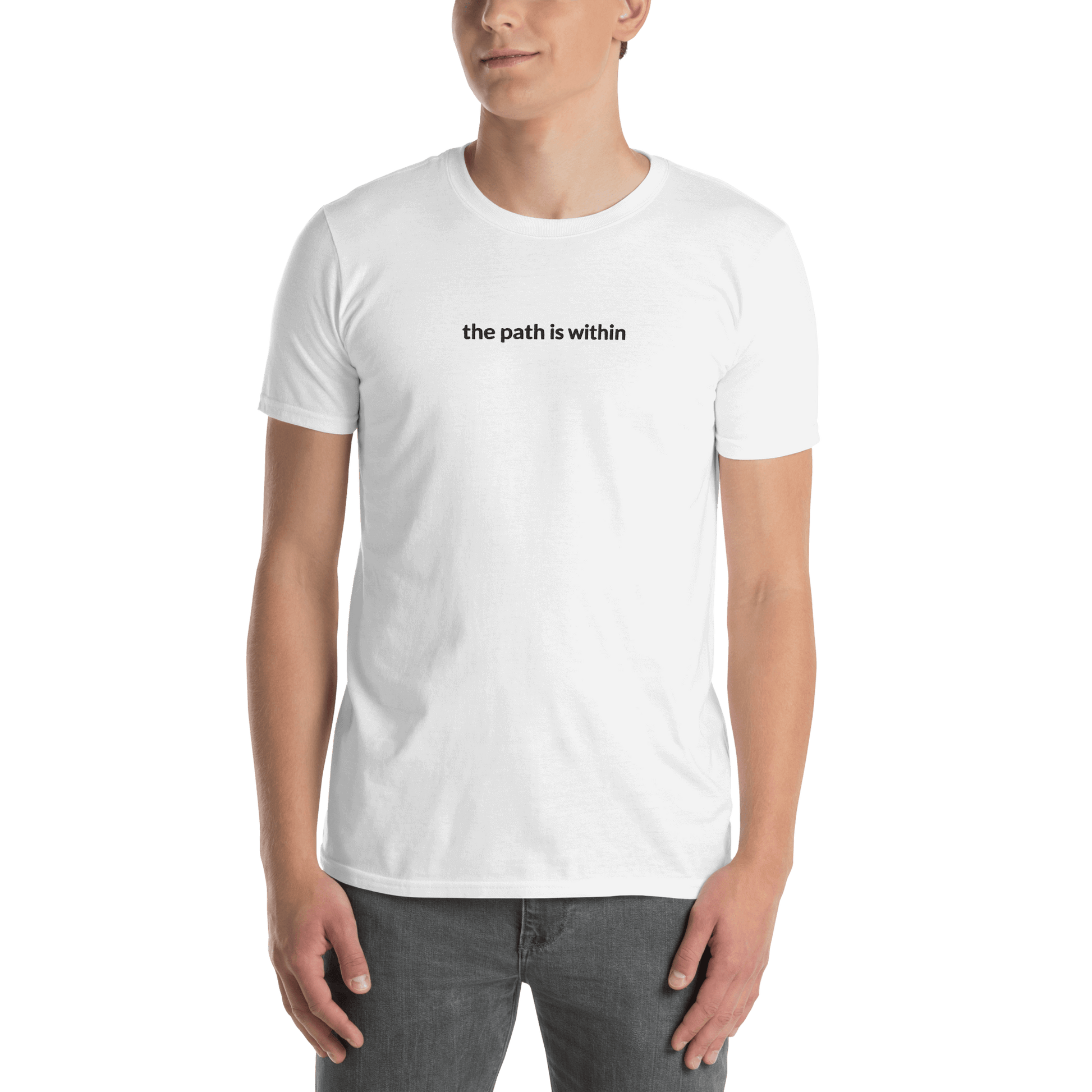 The Path is Within Tee - Black Embroidered Mantra