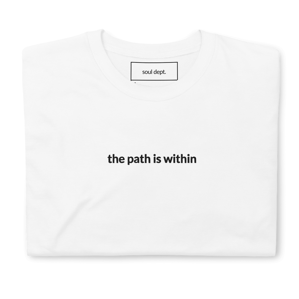 The Path is Within Tee - Black Embroidered Mantra