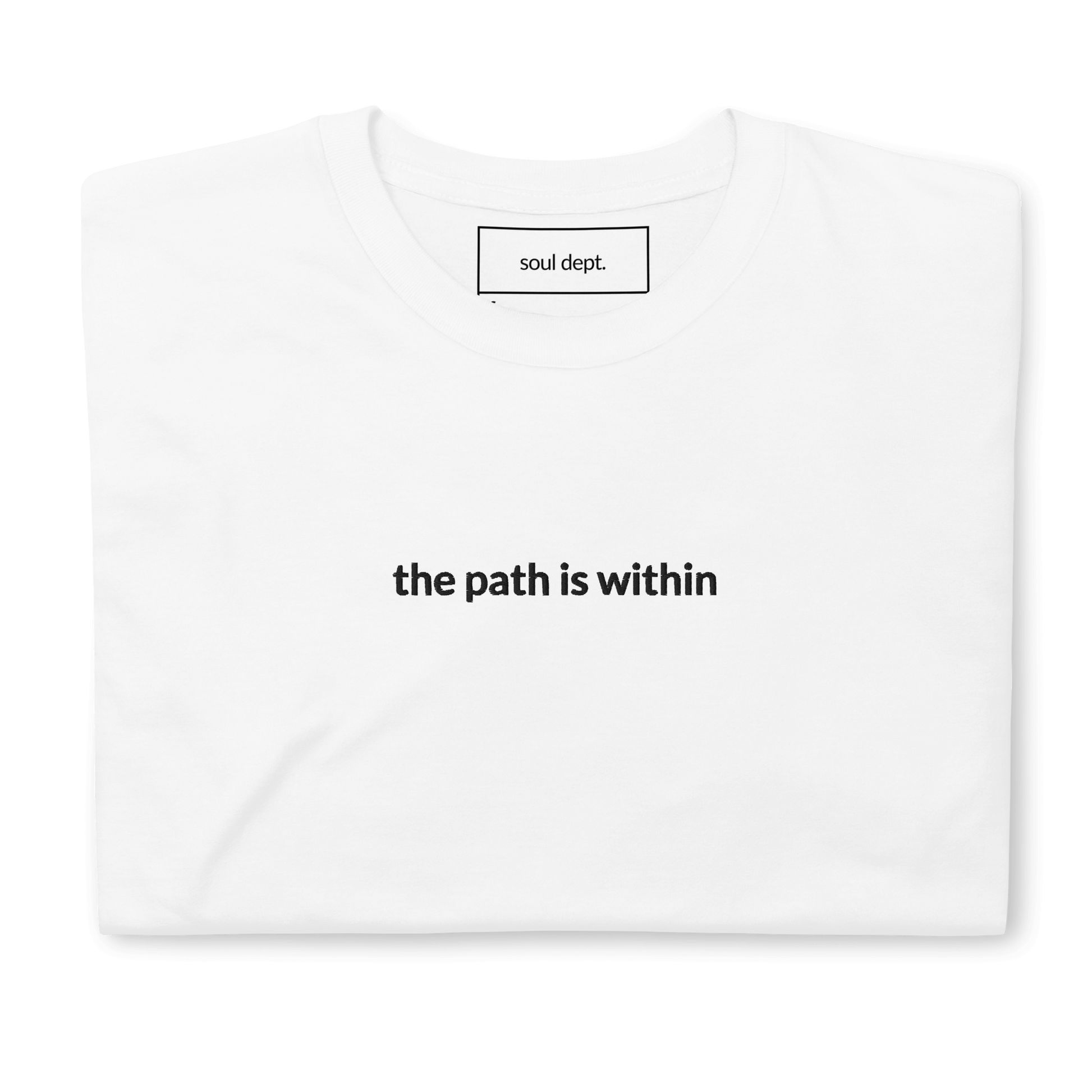 The Path is Within Tee - Black Embroidered Mantra