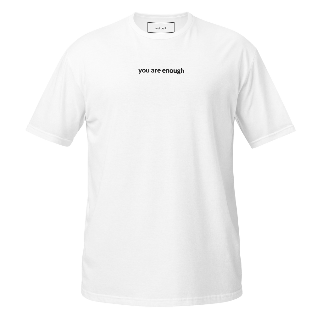 You Are Enough Tee - Black Embroidered Mantra