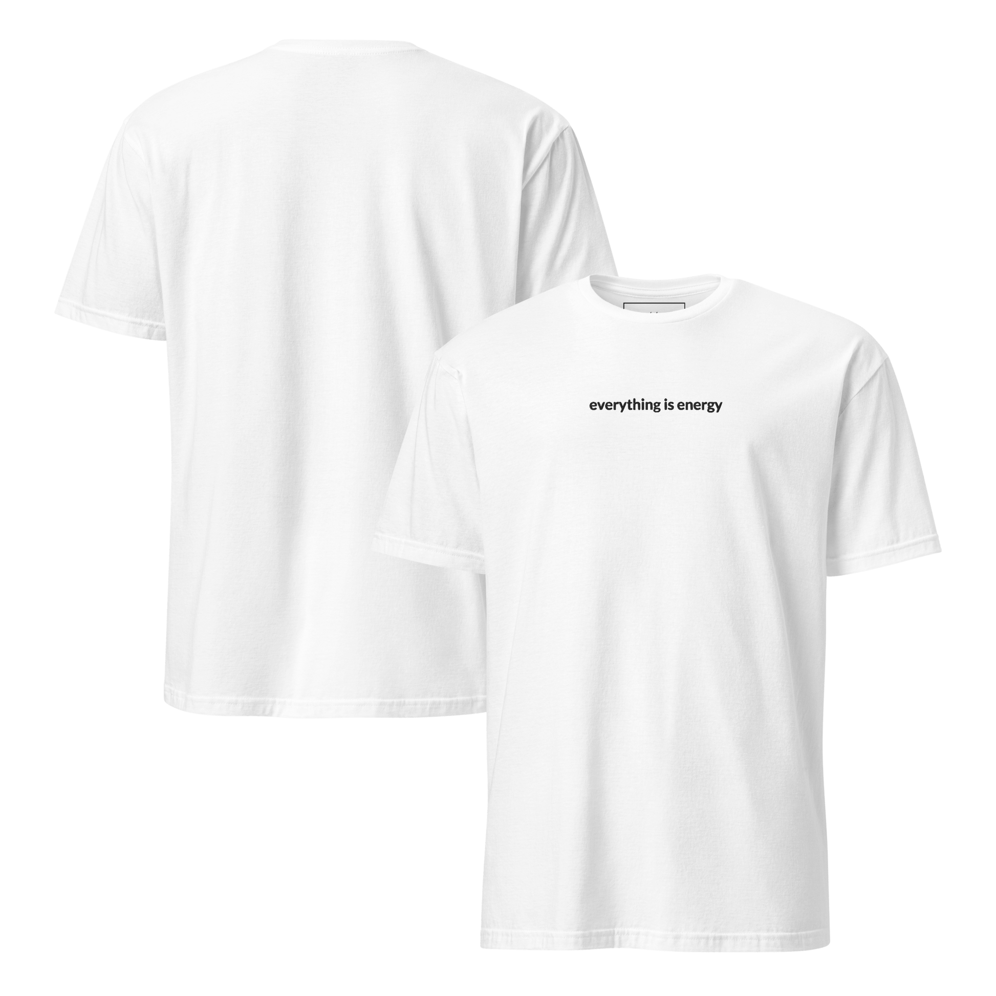 Everything is Energy Tee - Black Embroidered Mantra
