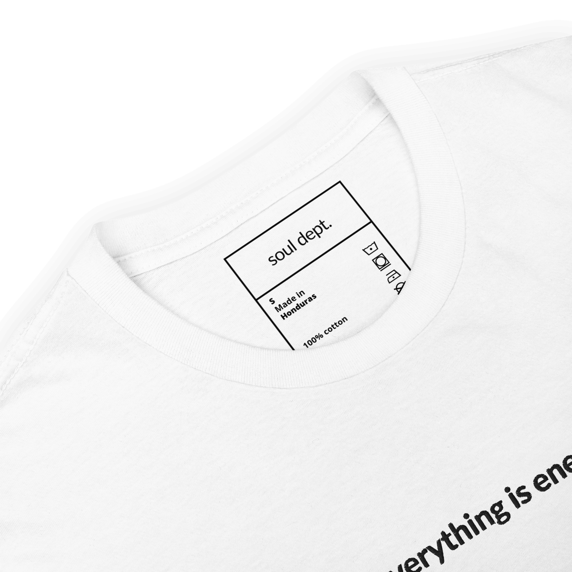 Everything is Energy Tee - Black Embroidered Mantra