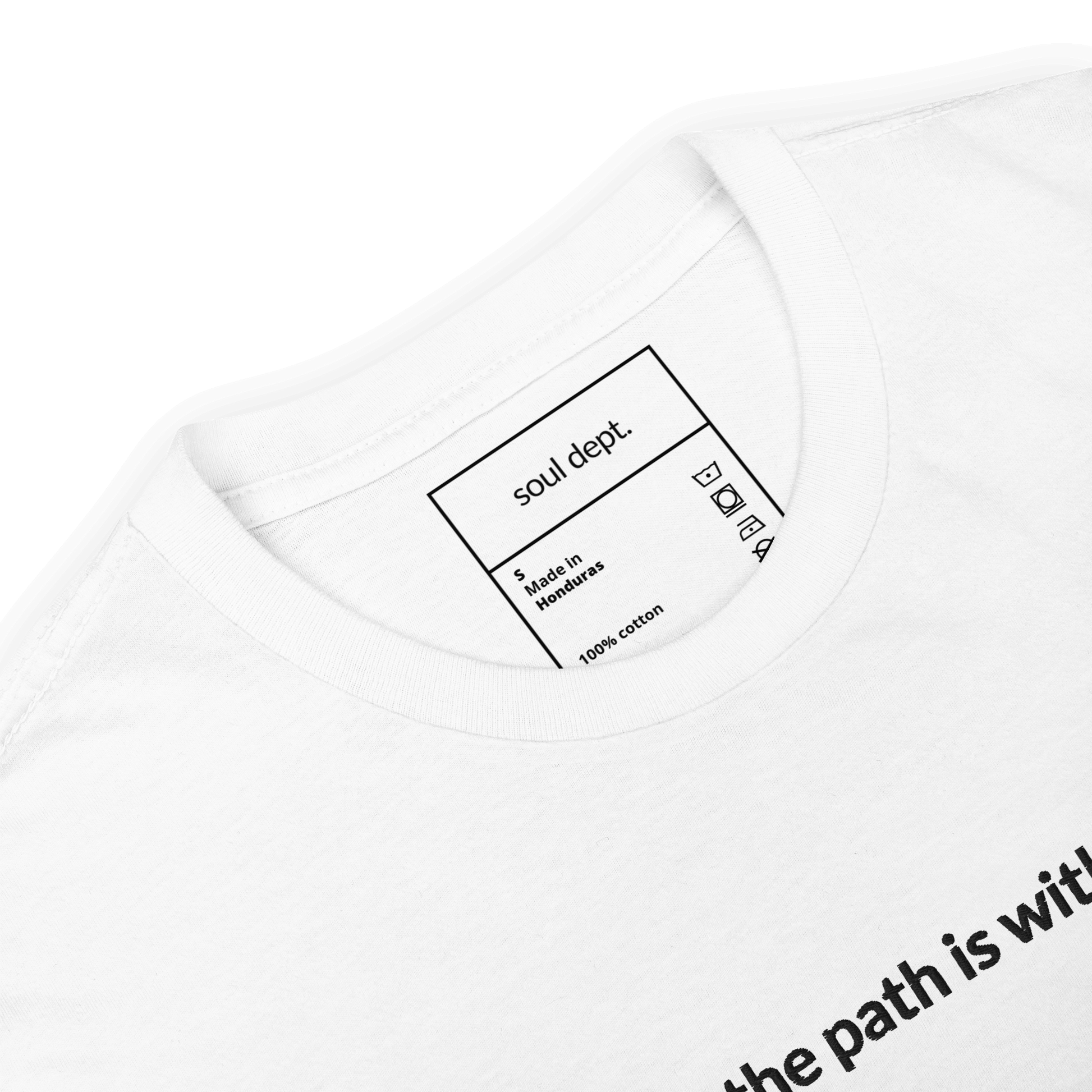 The Path is Within Tee - Black Embroidered Mantra