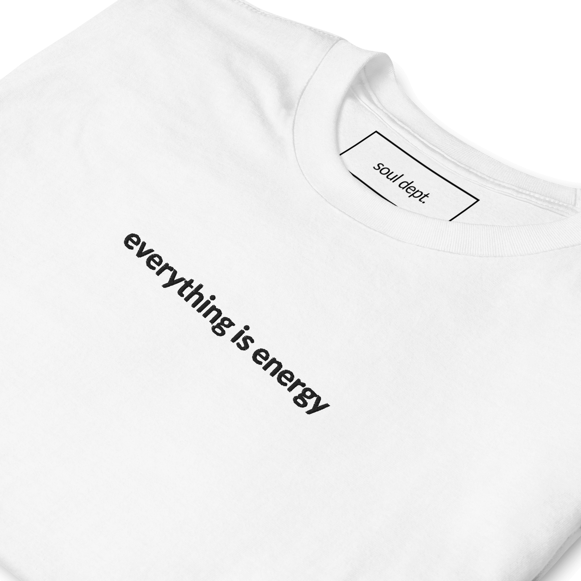 Everything is Energy Tee - Black Embroidered Mantra