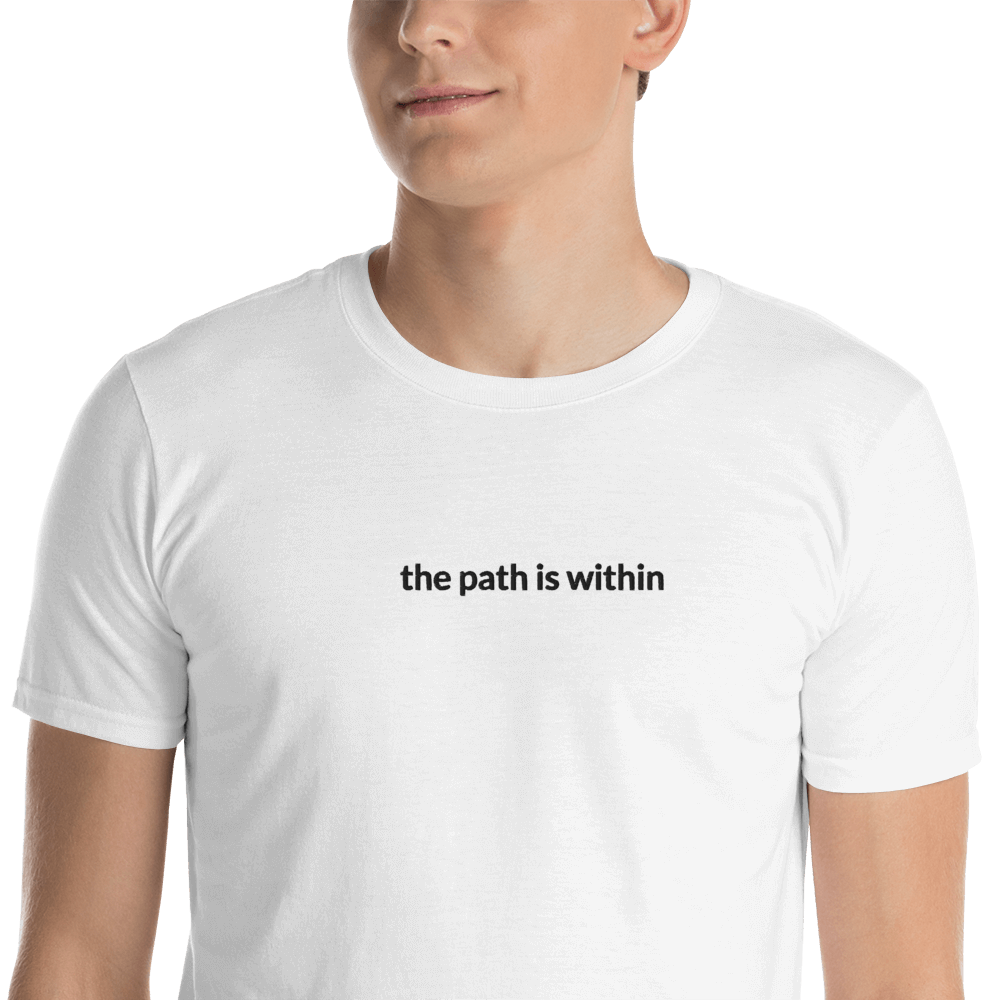 The Path is Within Tee - Black Embroidered Mantra