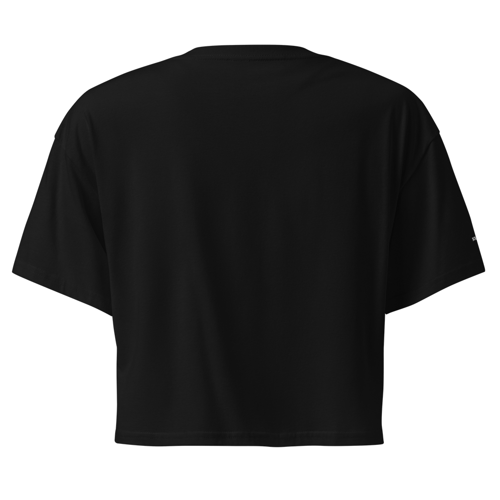 Everything is Energy Crop Tee - White Embroidered Mantra