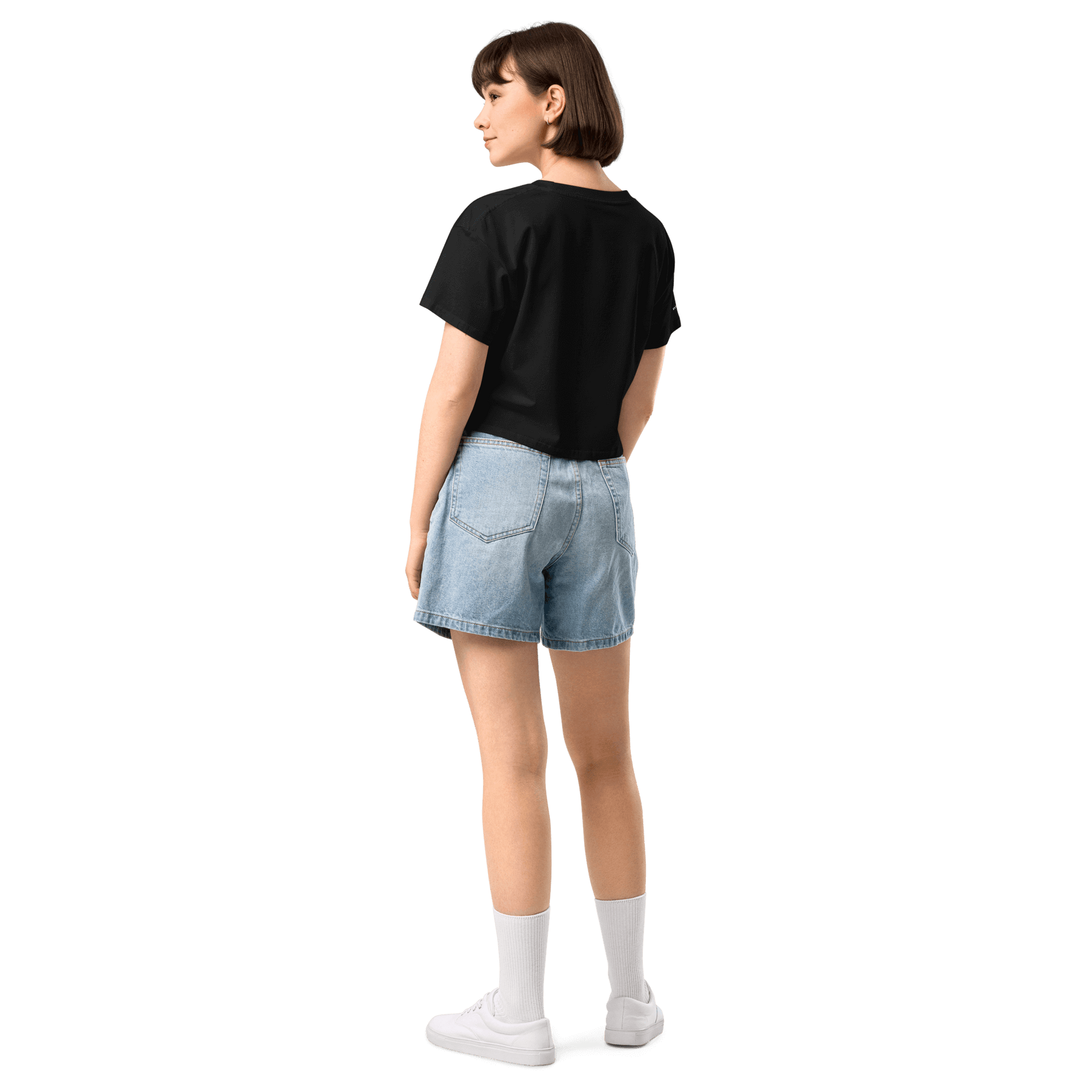 Softness Is Your Strength Crop Tee - White Embroidered Mantra