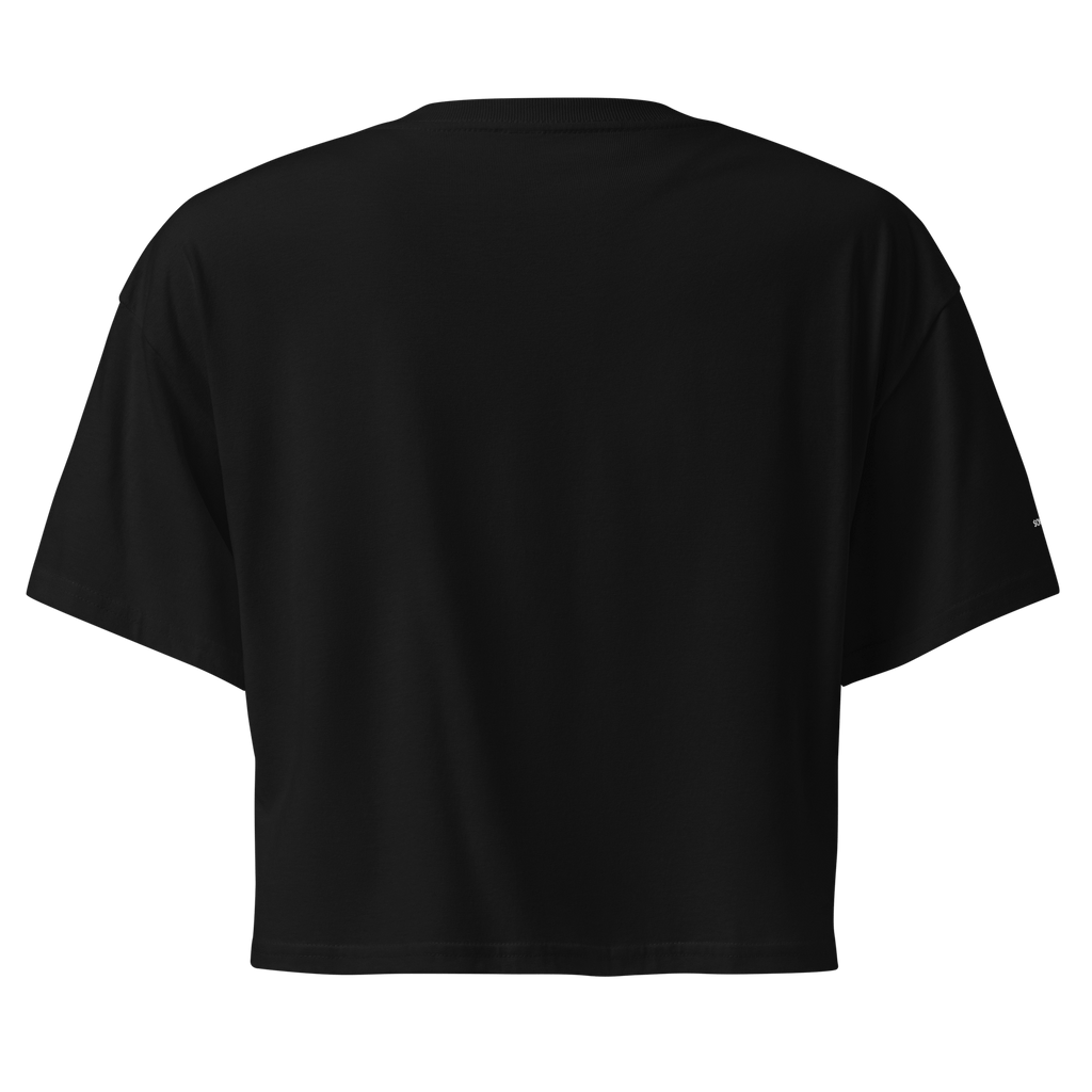Pleasure is Power Crop Tee - White Embroidered Mantra