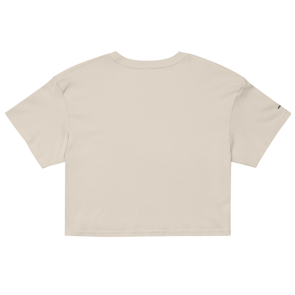 Pleasure is Power Crop Tee - Black Embroidered Mantra