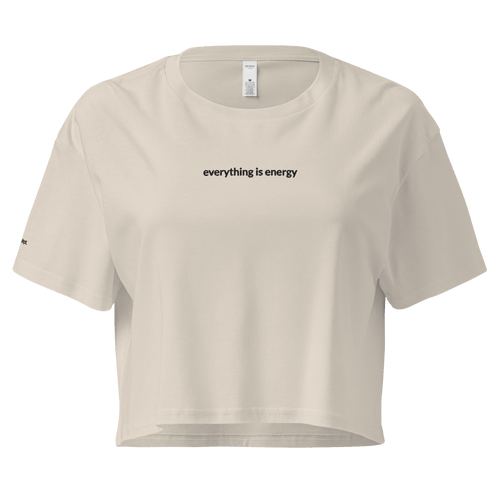 Everything is Energy Crop Tee - Black Embroidered Mantra