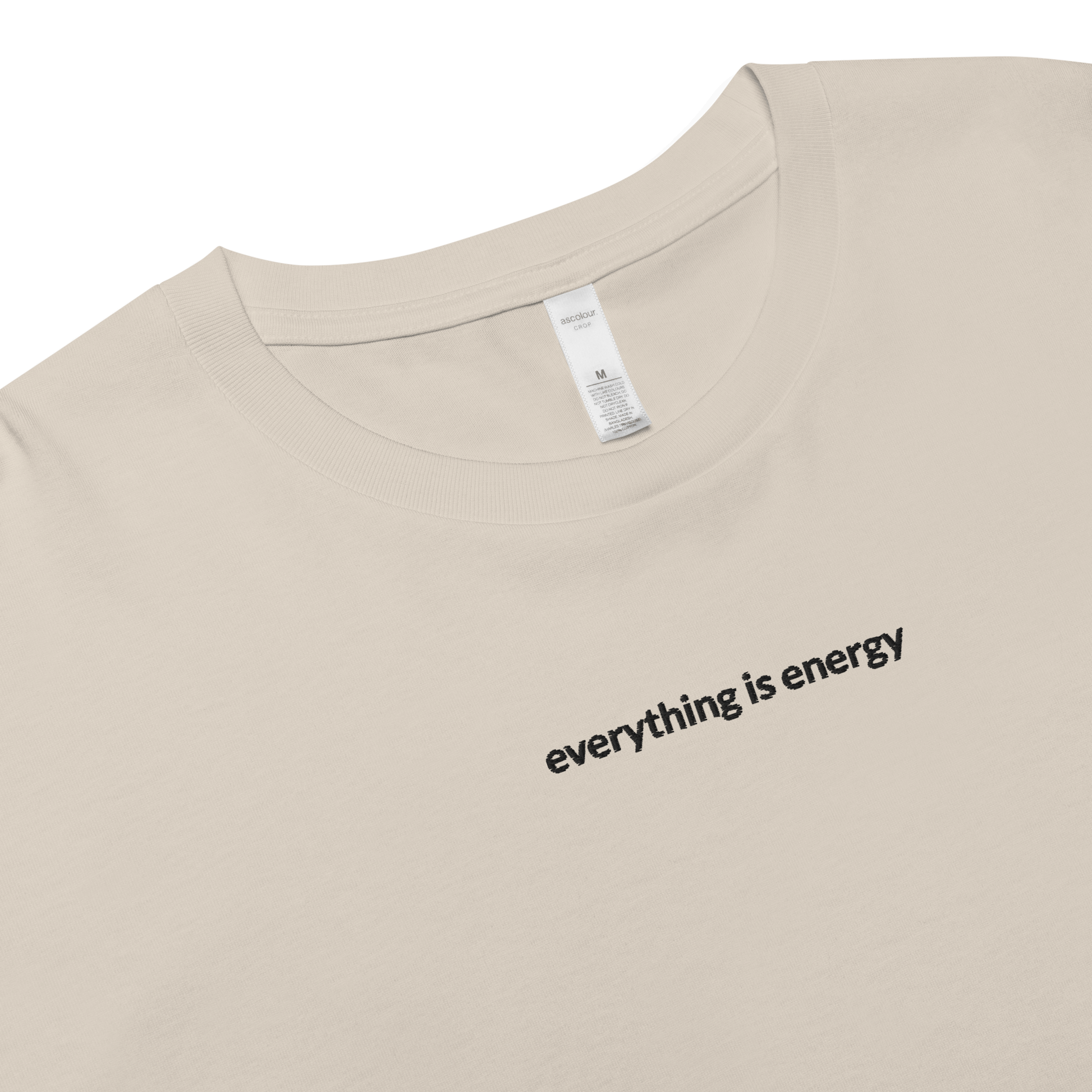 Everything is Energy Crop Tee - Black Embroidered Mantra