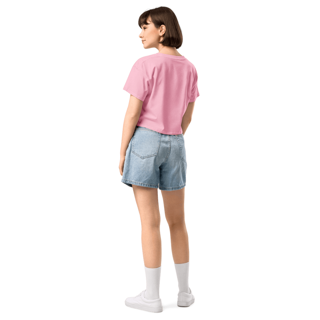 Softness Is Your Strength Crop Tee - White Embroidered Mantra
