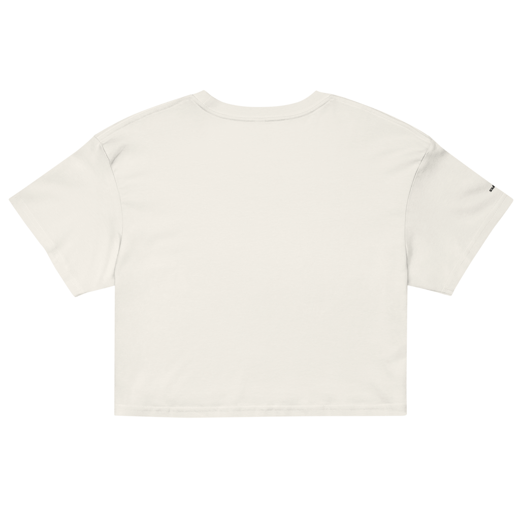 Pleasure is Power Crop Tee - Black Embroidered Mantra
