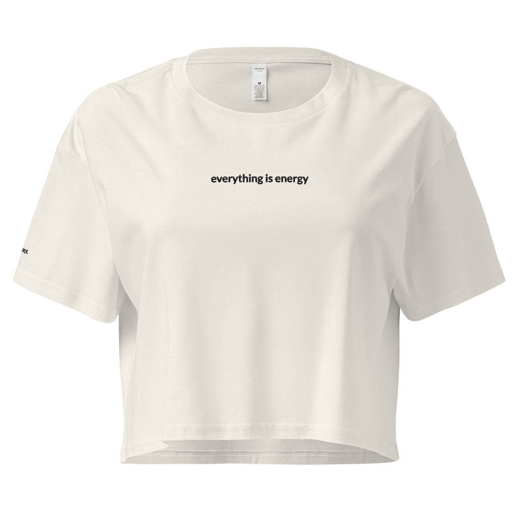 Everything is Energy Crop Tee - Black Embroidered Mantra