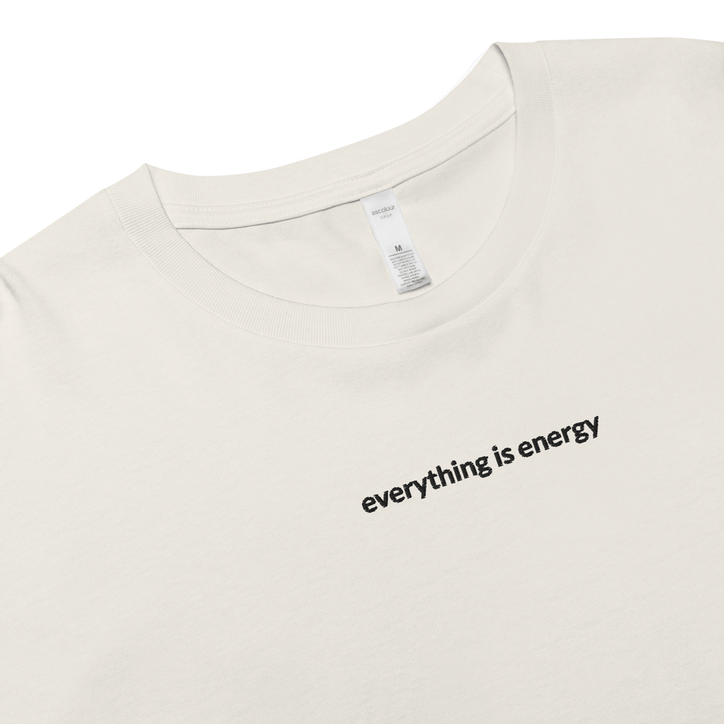 Everything is Energy Crop Tee - Black Embroidered Mantra