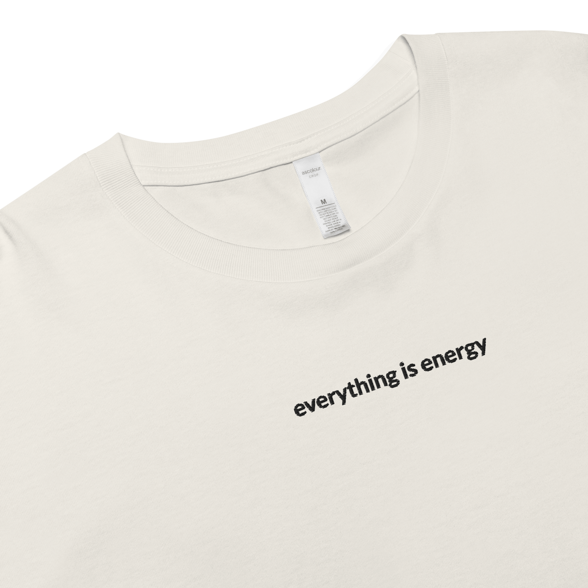 Everything is Energy Crop Tee - Black Embroidered Mantra