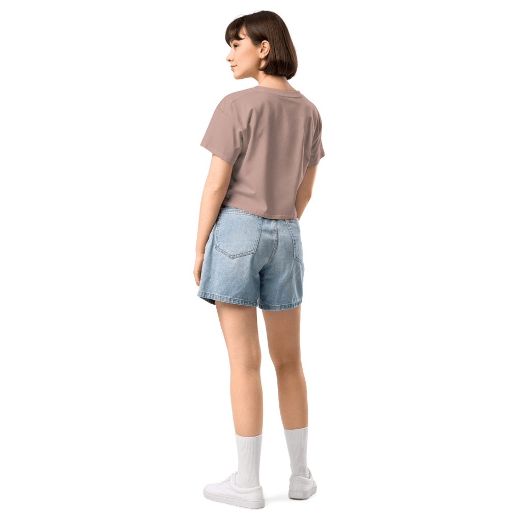 Softness Is Your Strength Crop Tee - White Embroidered Mantra