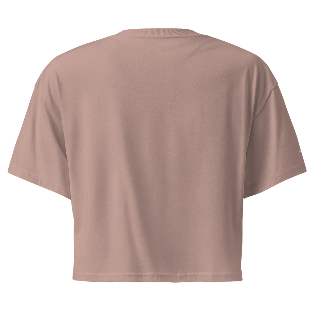 Pleasure is Power Crop Tee - White Embroidered Mantra