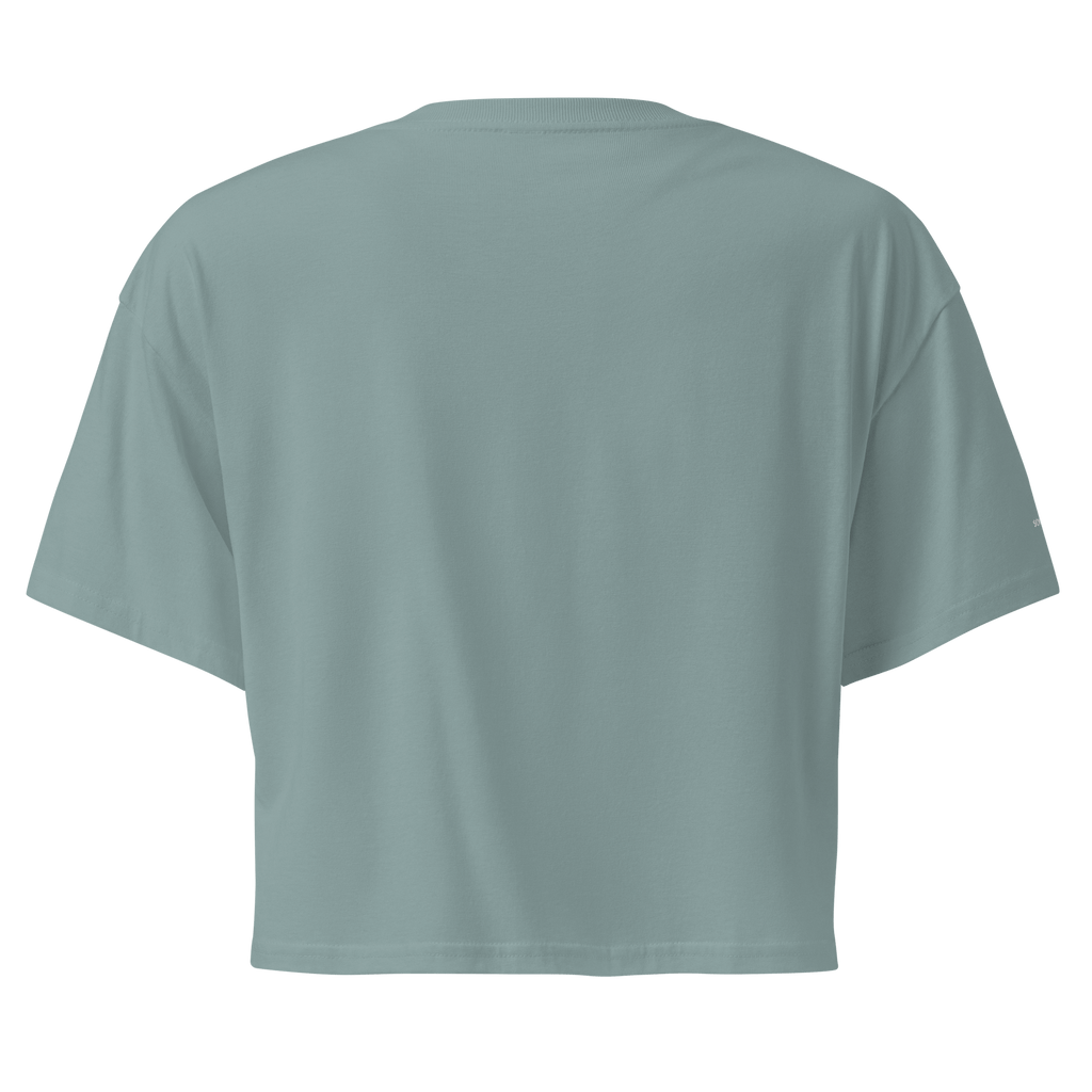 Pleasure is Power Crop Tee - White Embroidered Mantra