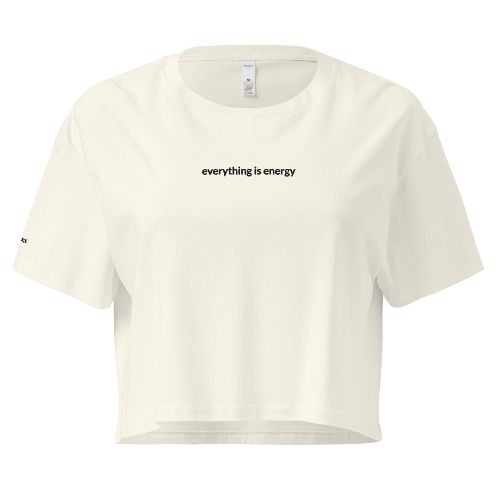 Everything is Energy Crop Tee - Black Embroidered Mantra