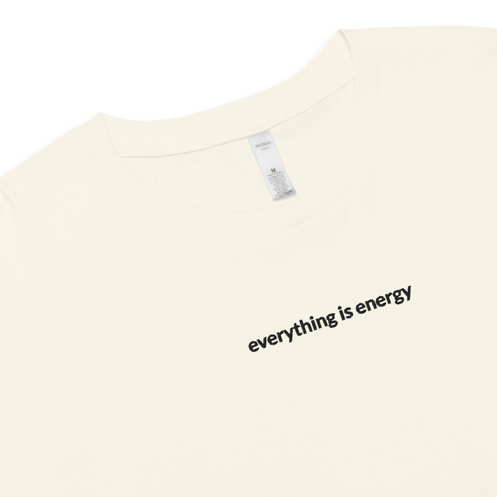 Everything is Energy Crop Tee - Black Embroidered Mantra