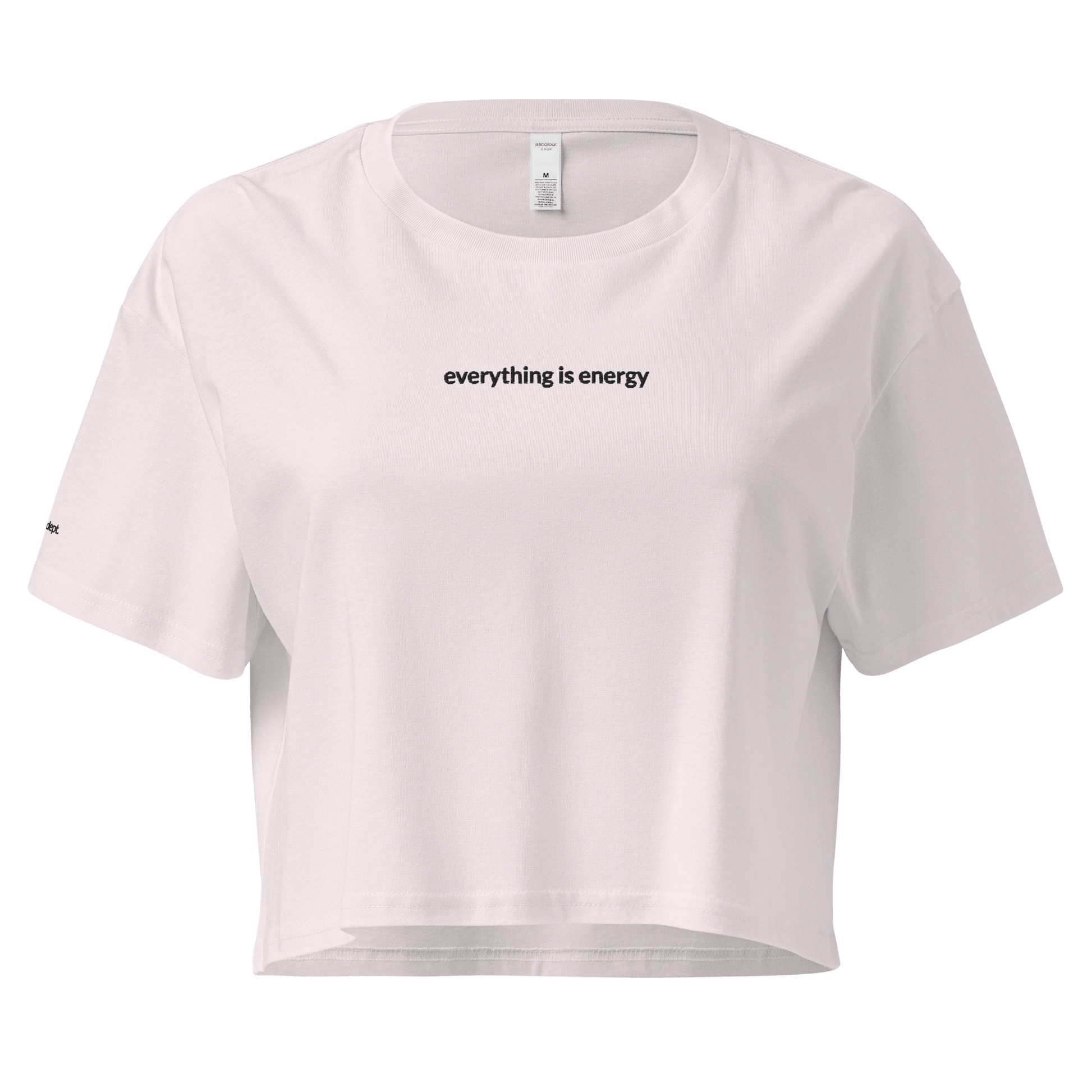 Everything is Energy Crop Tee - Black Embroidered Mantra