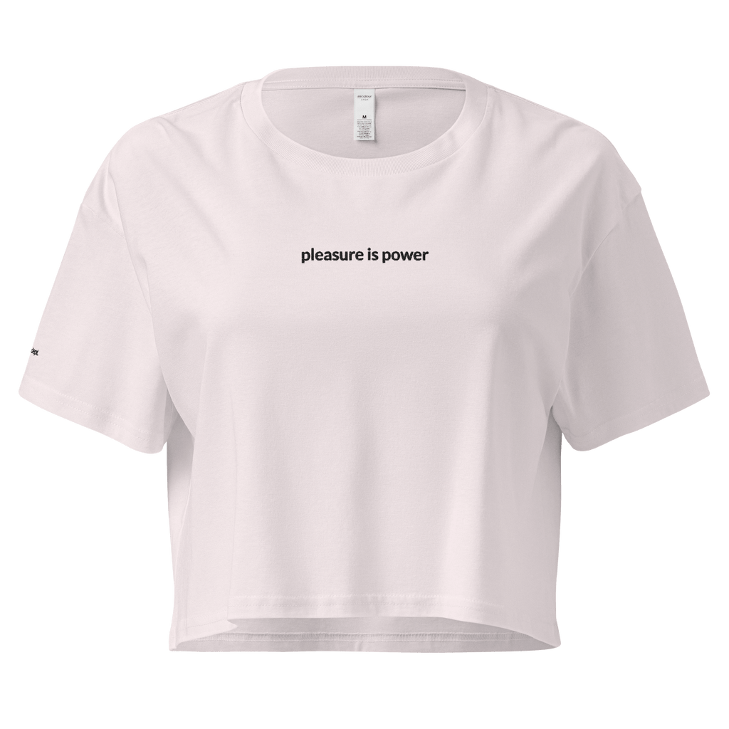 Pleasure is Power Crop Tee - Black Embroidered Mantra