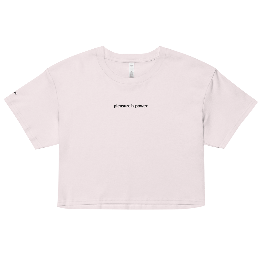 Pleasure is Power Crop Tee - Black Embroidered Mantra