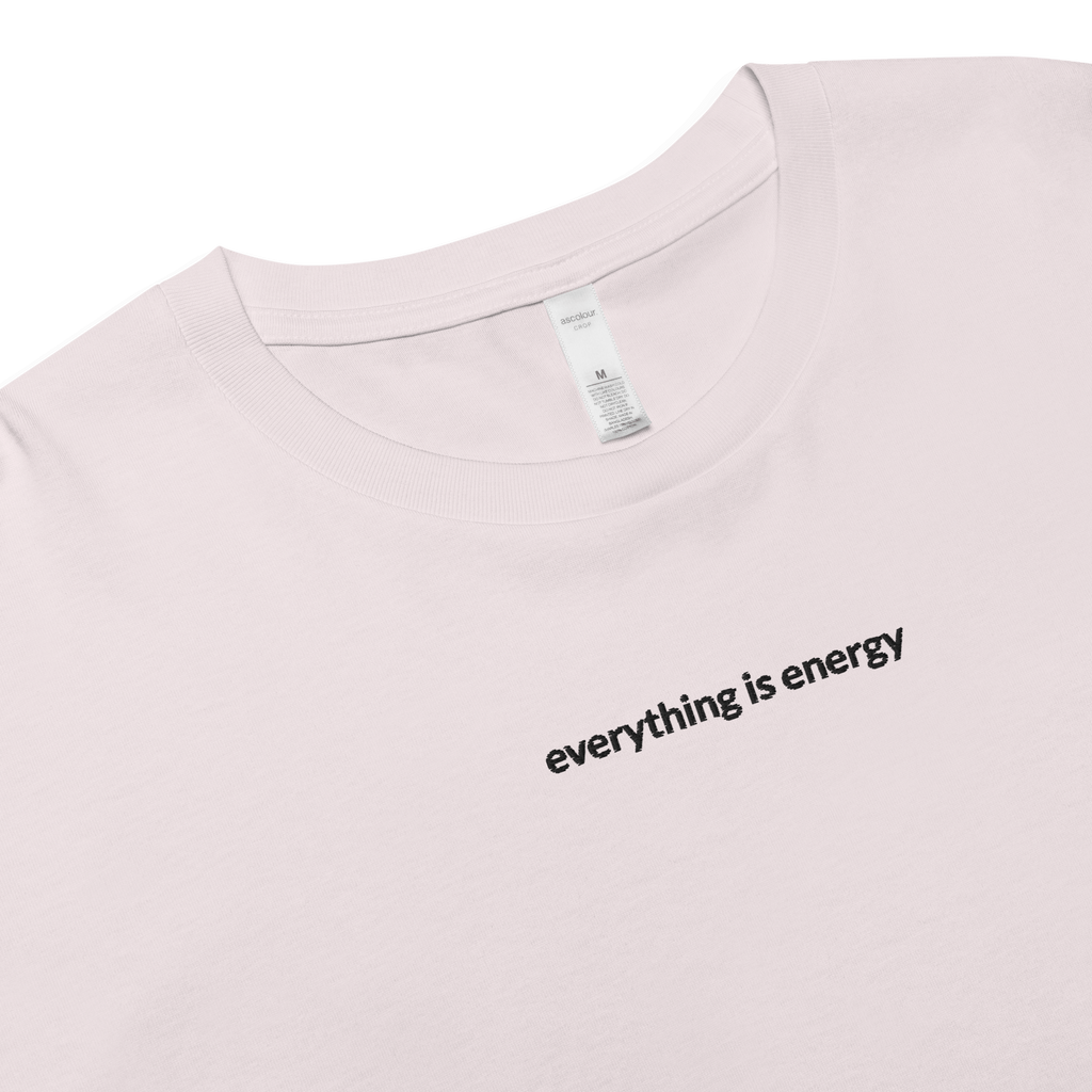 Everything is Energy Crop Tee - Black Embroidered Mantra