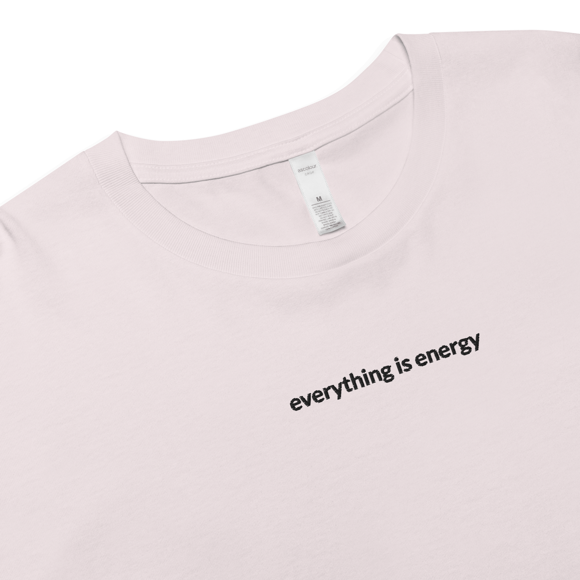 Everything is Energy Crop Tee - Black Embroidered Mantra