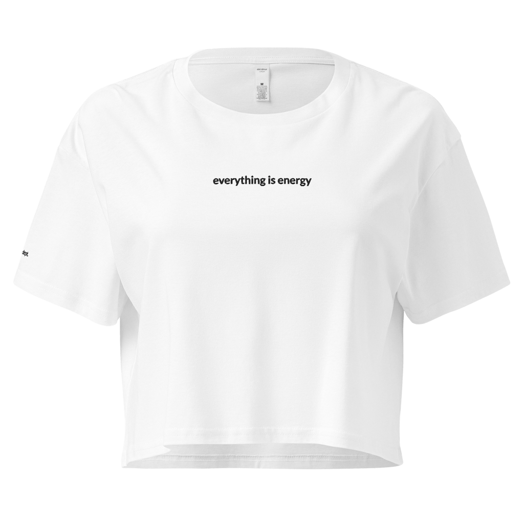 Everything is Energy Crop Tee - Black Embroidered Mantra