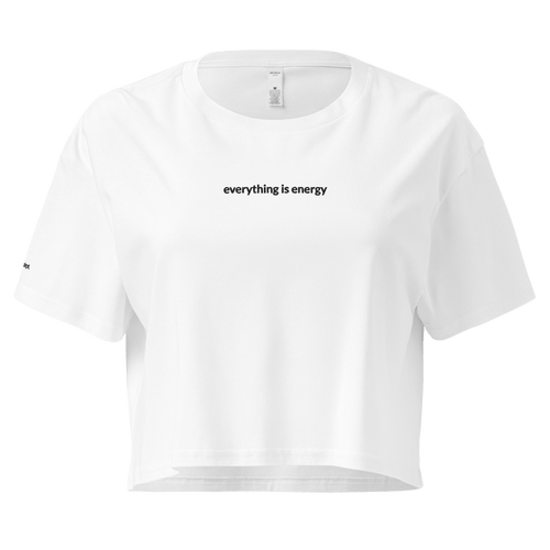 Everything is Energy Crop Tee - Black Embroidered Mantra