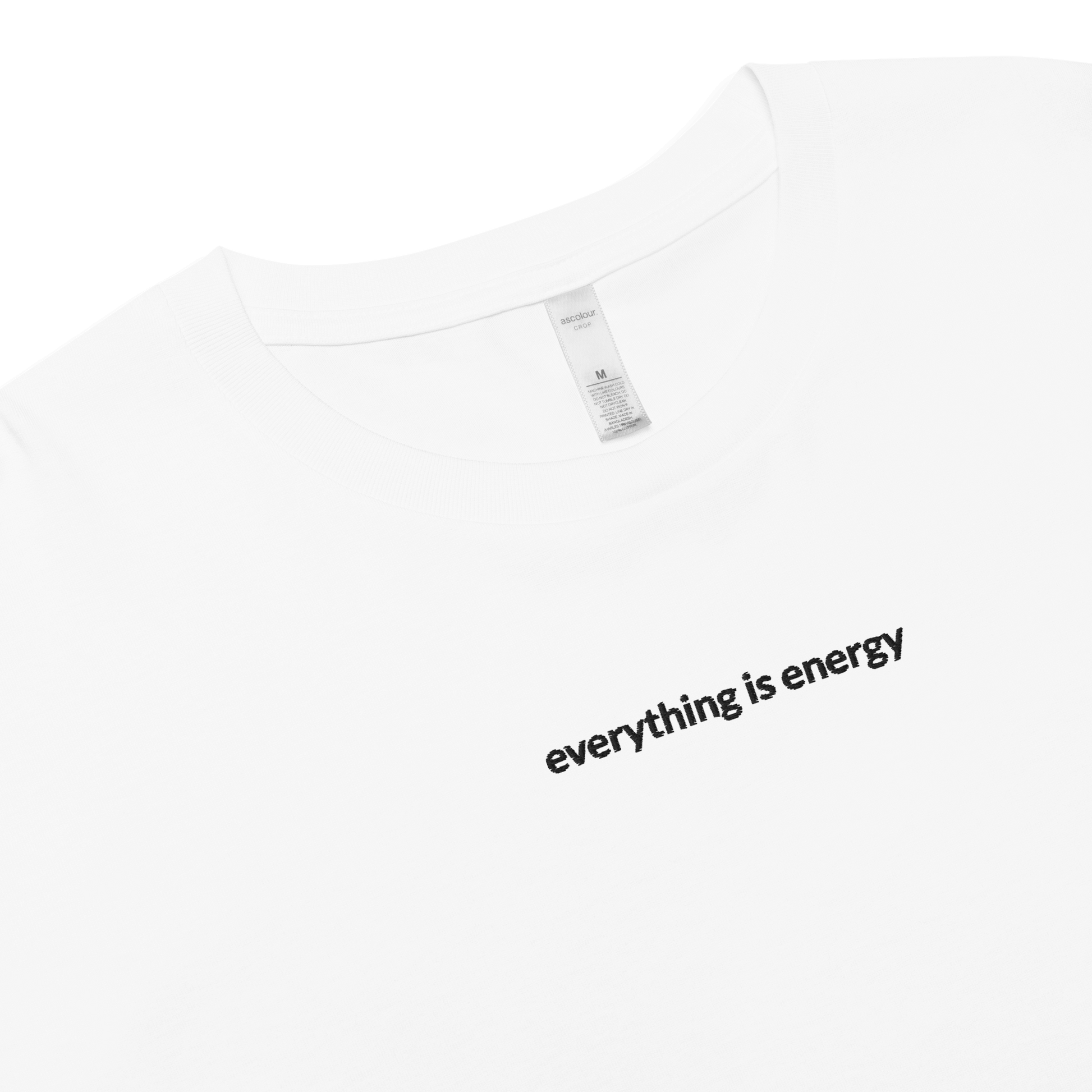 Everything is Energy Crop Tee - Black Embroidered Mantra